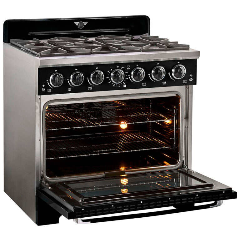 Cuisinière à gaz Classic Rétro avec four à convection, 36 po, 5,2 pi3, vert pale