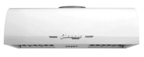 Classic Retro 36-inch 700 CFM Ducted Under Cabinet Range Hood with LED Lighting in Marshmallow White