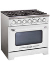 Unique 36' Classic Retro Marshmallow White Range with FR Triple Crown Burner