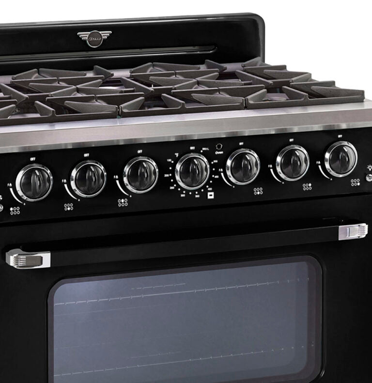 Cuisinière à gaz Classic Rétro avec four à convection, 36 po, 5,2 pi3, vert pale