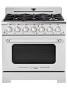 Unique 36' Classic Retro Marshmallow White Range with FR Triple Crown Burner