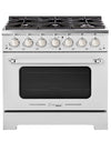 Unique 36' Classic Retro Marshmallow White Range with FR Triple Crown Burner