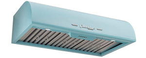 Classic Retro 36-in 700 CFM Ducted Under Cabinet Range Hood with LED Lights in Ocean Mist Turquoise