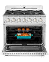 Unique 36' Classic Retro Marshmallow White Range with FR Triple Crown Burner