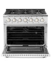 Unique 36' Classic Retro Marshmallow White Range with FR Triple Crown Burner