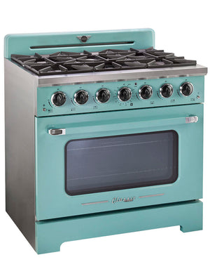 Unique 36 inches Classic Retro Ocean Mist Turquoise Range with FR Triple Crown Burner