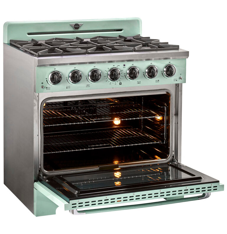 Unique 36' Classic Retro Summer Mint Green Range with FR Triple Crown Burner