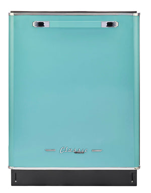Classic Retro 24-inch Top Control Dishwasher with Stainless Steel Tub, 45 dBa in Ocean Mist Turquoise