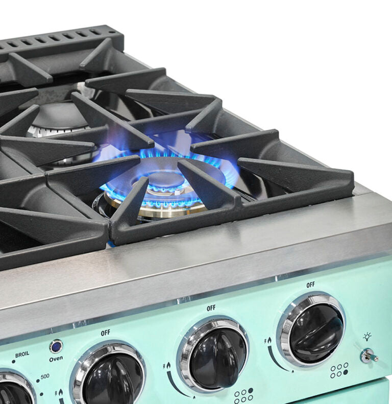 Unique 36' Classic Retro Summer Mint Green Range with FR Triple Crown Burner