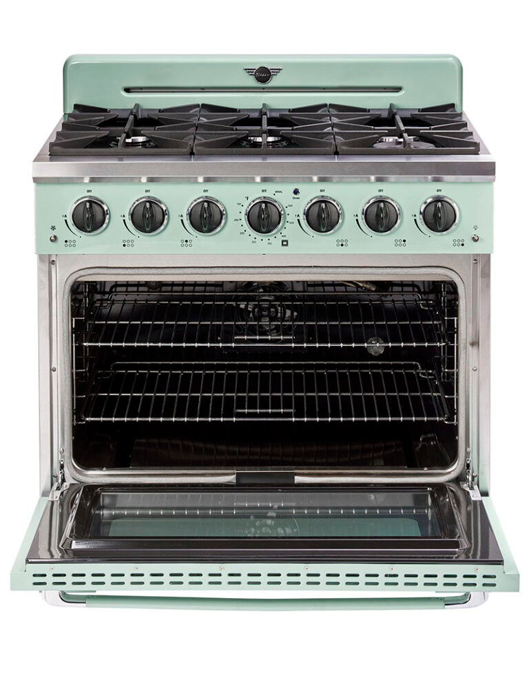 Unique 36' Classic Retro Summer Mint Green Range with FR Triple Crown Burner