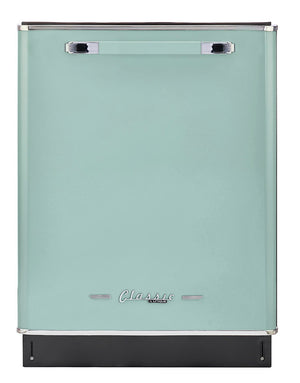 Classic Retro 24-inch Top Control Dishwasher with Stainless Steel Tub, 45 dBa in Summer Mint Green
