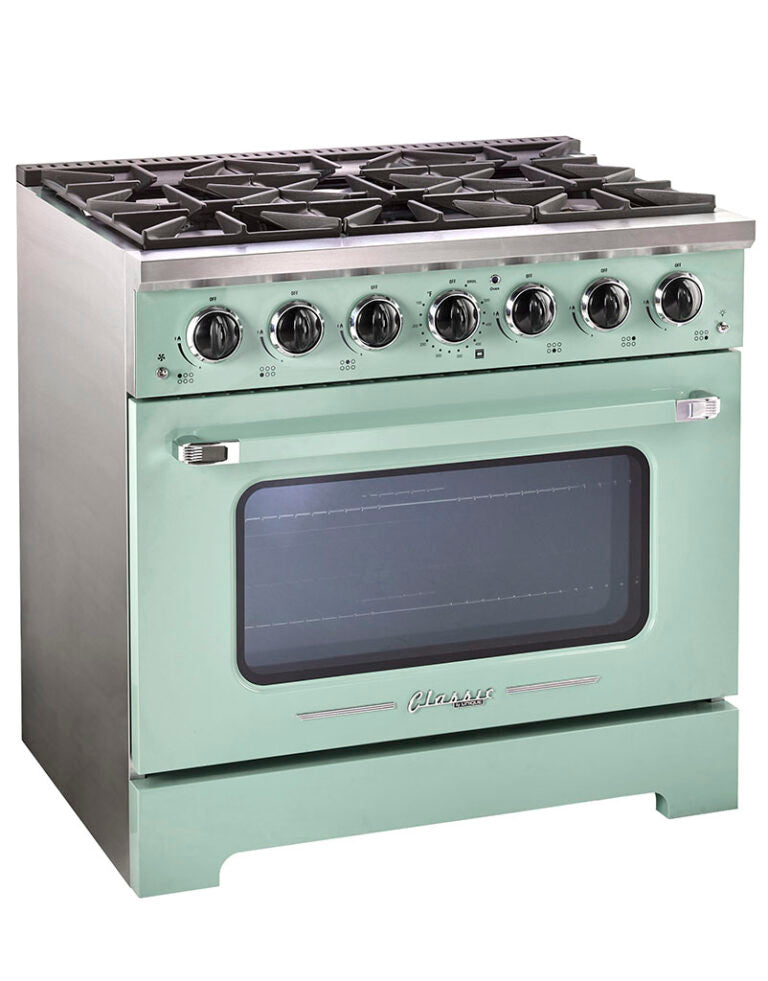 Unique 36' Classic Retro Summer Mint Green Range with FR Triple Crown Burner