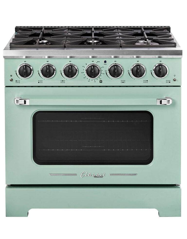 Unique 36' Classic Retro Summer Mint Green Range with FR Triple Crown Burner