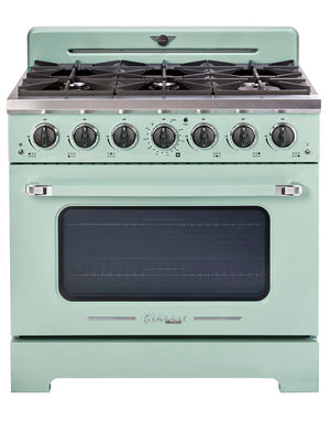 Unique 36' Classic Retro Summer Mint Green Range with FR Triple Crown Burner