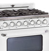 Unique 36' Classic Retro Marshmallow White Range with FR Triple Crown Burner