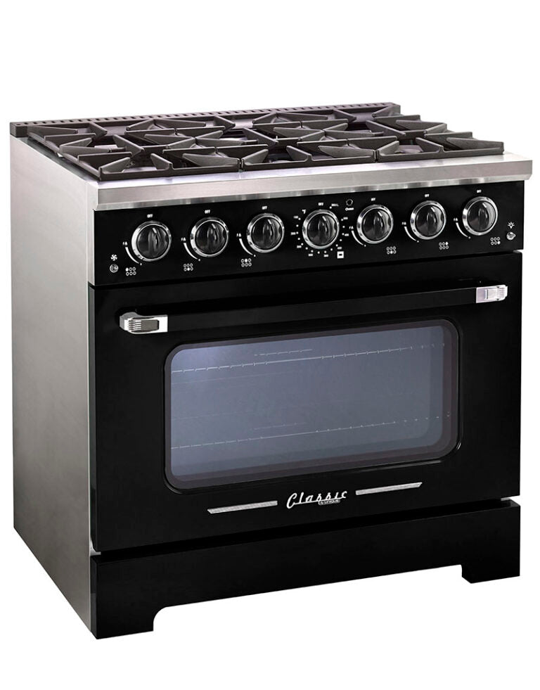 Cuisinière à gaz Classic Rétro avec four à convection, 36 po, 5,2 pi3, vert pale