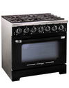 Unique 36' Classic Retro Midnight Black Range with FR Triple Crown Burner