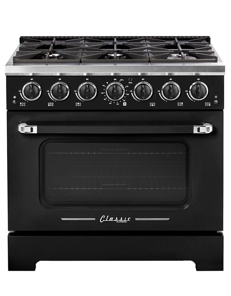 Cuisinière à gaz Classic Rétro avec four à convection, 36 po, 5,2 pi3, vert pale