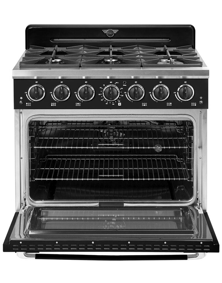 Cuisinière à gaz Classic Rétro avec four à convection, 36 po, 5,2 pi3, vert pale