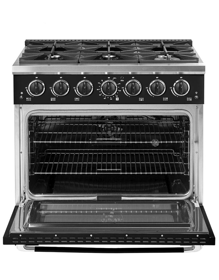Cuisinière à gaz Classic Rétro avec four à convection, 36 po, 5,2 pi3, vert pale