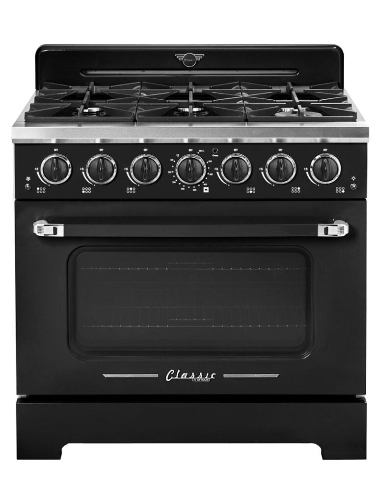 Cuisinière à gaz Classic Rétro avec four à convection, 36 po, 5,2 pi3, vert pale