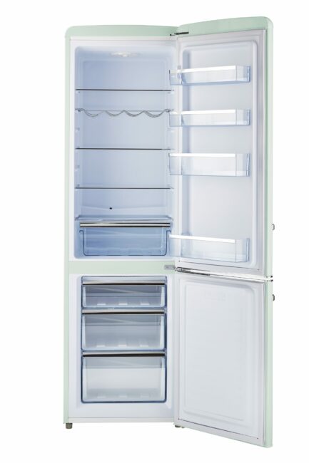 Classic Retro 21.6 in. 8.7 cu. ft. Retro Bottom Freezer Refrigerator in Summer Mint Green, ENERGY STAR
