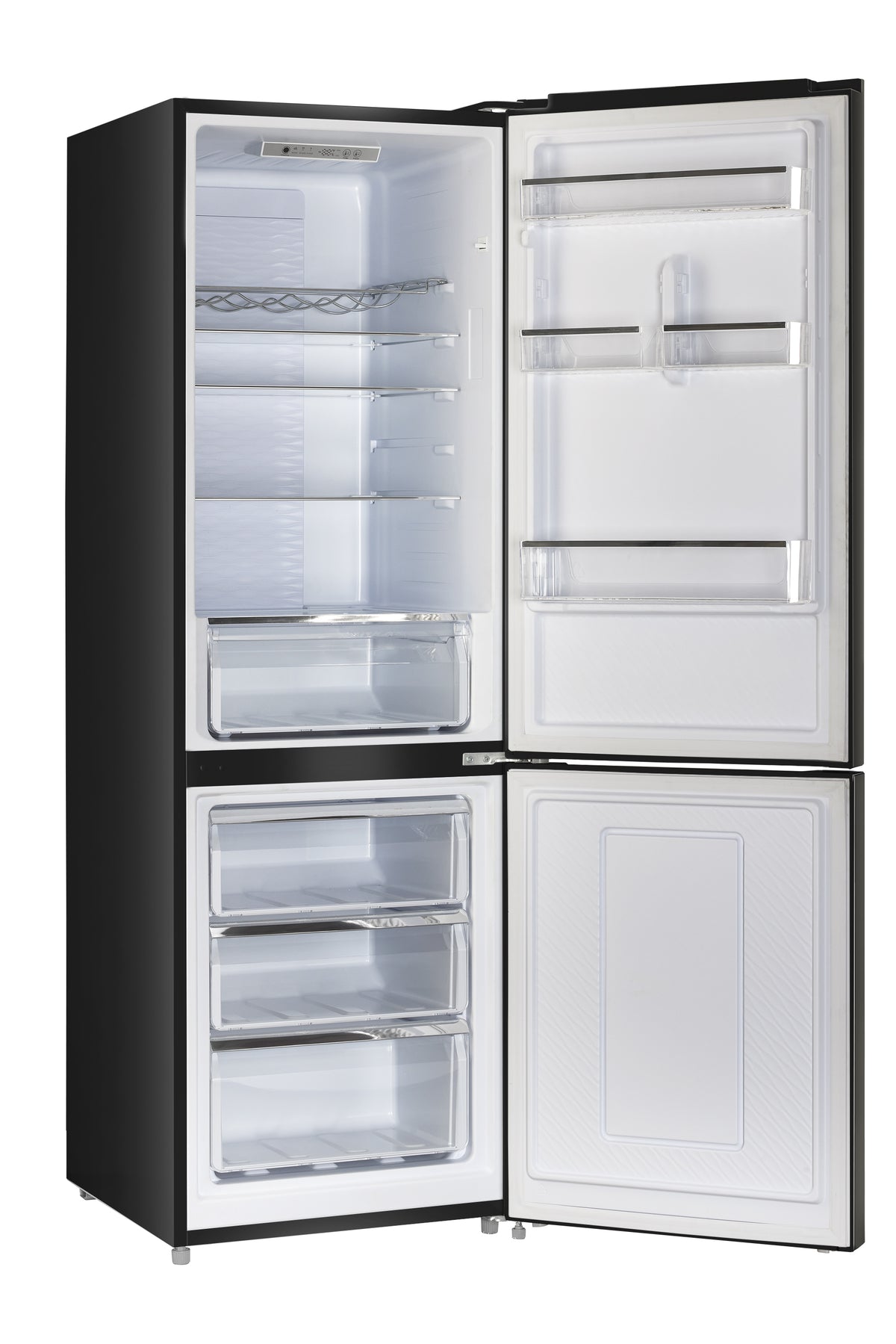 Off-Grid 24-inch 11.7 cu. ft. 325L Solar DC Bottom Freezer Refrigerator in Black