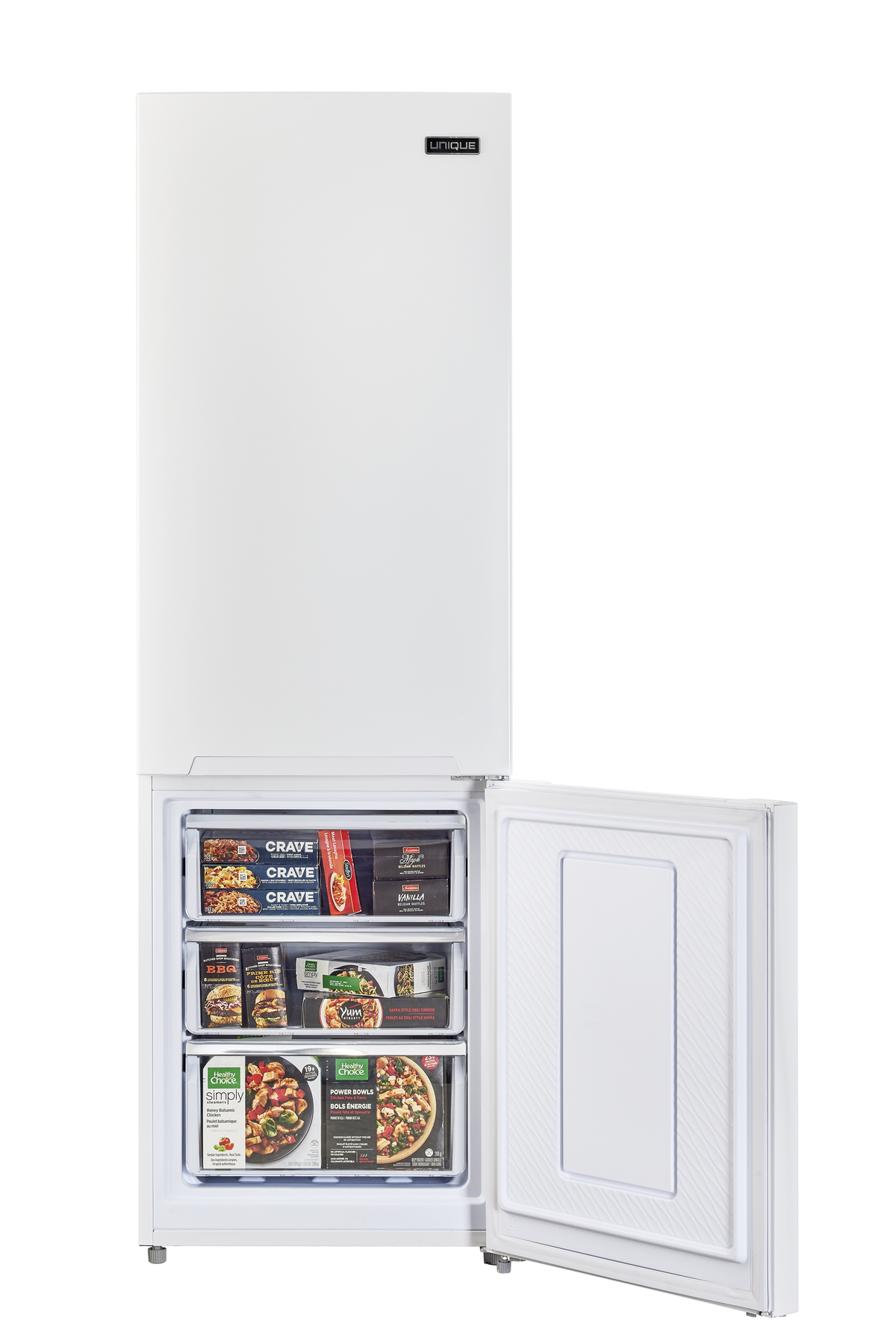 Unique 325Litre White 12/24 DC Bottom Mount Refrigerator