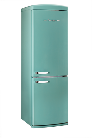 Unique 340Litre Ocean Mist Turquoise Bottom Mount Refrigerator