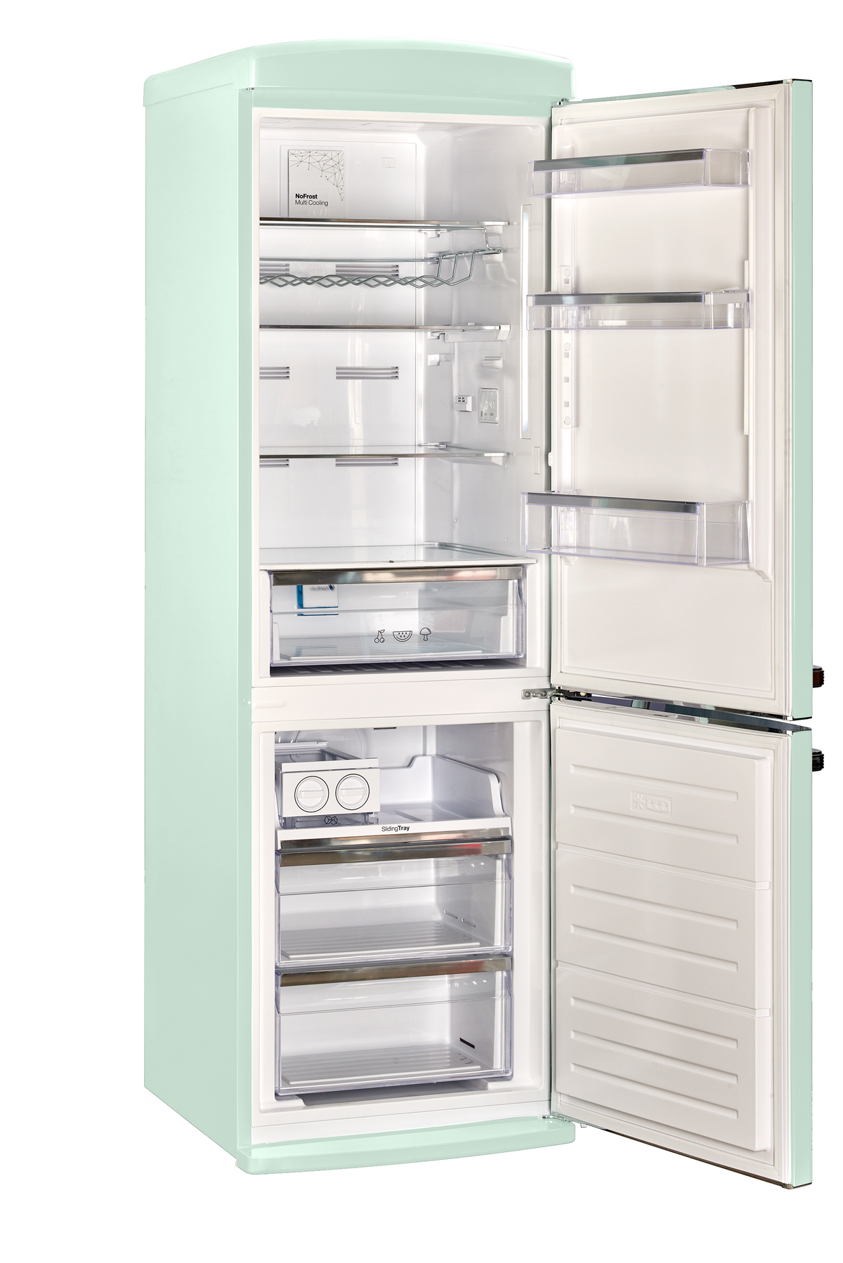 Classic Retro 12 cu. ft.  Bottom Freezer Refrigerator in Summer Mint Green