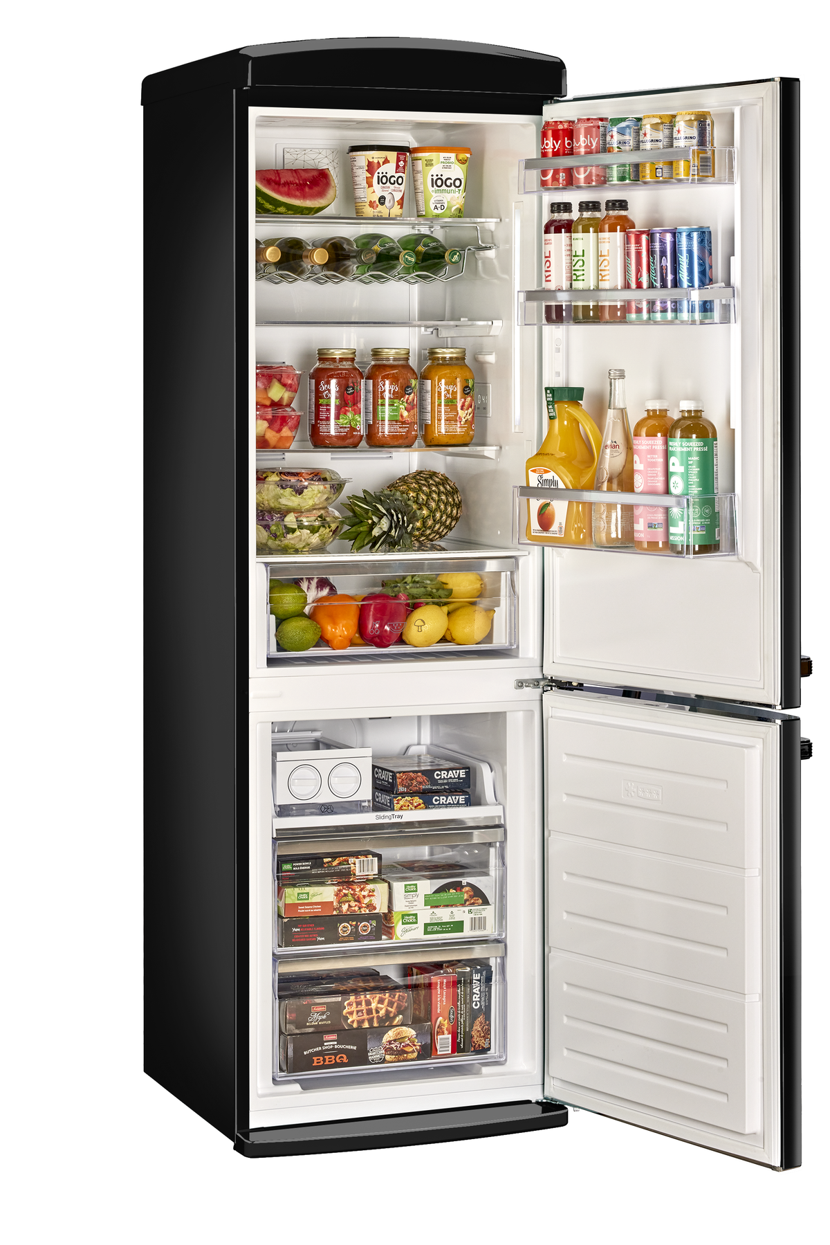 Classic Retro 12 cu. ft. Bottom Freezer Refrigerator in Midnight Black