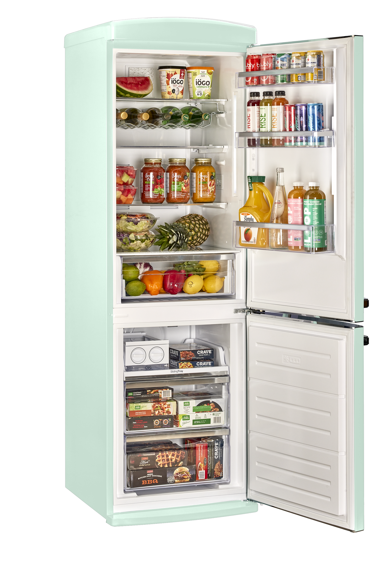 Classic Retro 12 cu. ft.  Bottom Freezer Refrigerator in Summer Mint Green