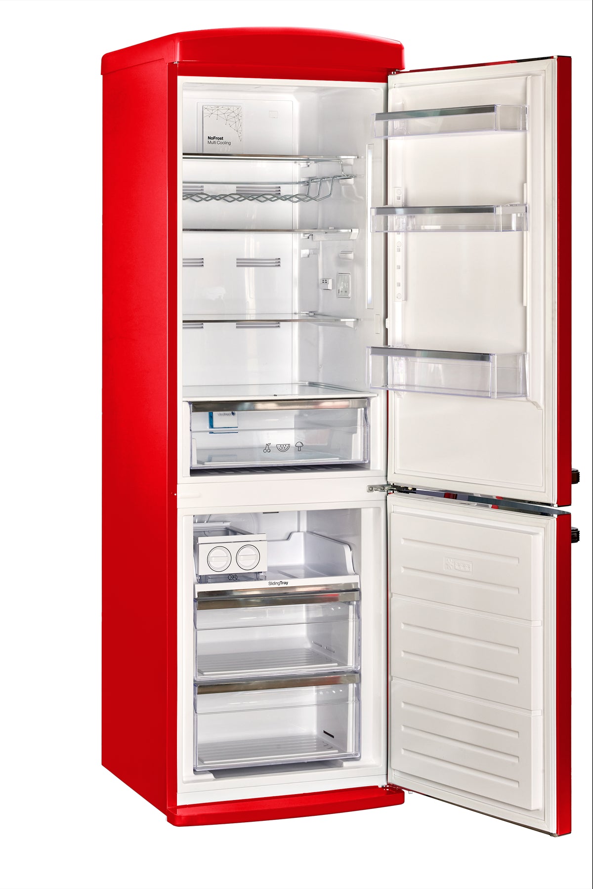 Classic Retro 12 cu. ft. Bottom Freezer Refrigerator in Candy Apple Red