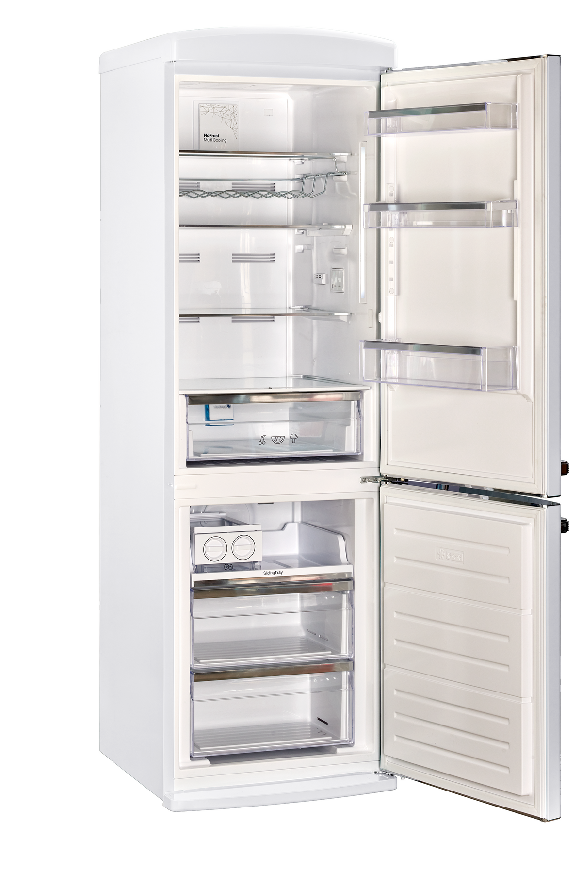 Classic Retro 12 cu.ft. Bottom Freezer Refrigerator in Marshmallow White