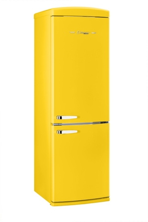 Unique Appliances Classic Retro 23.8 in 11.7 cu. ft. Frost Free Retro Bottom Freezer Refrigerator in Yellow, ENERGY STAR