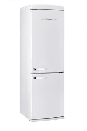 Classic Retro 23.8 in 11.7 cu. ft. Frost Free Retro Bottom Freezer Refrigerator in white marshmallow, ENERGY STAR