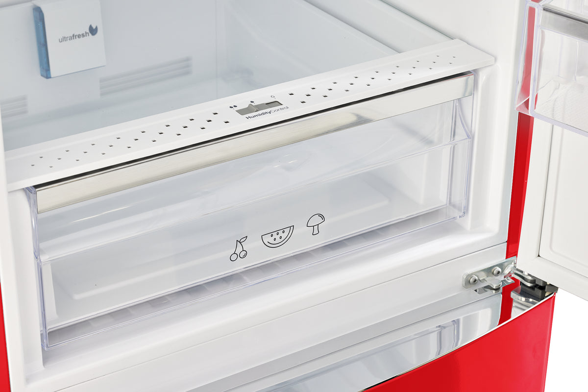 Classic Retro 12 cu. ft. Bottom Freezer Refrigerator in Candy Apple Red