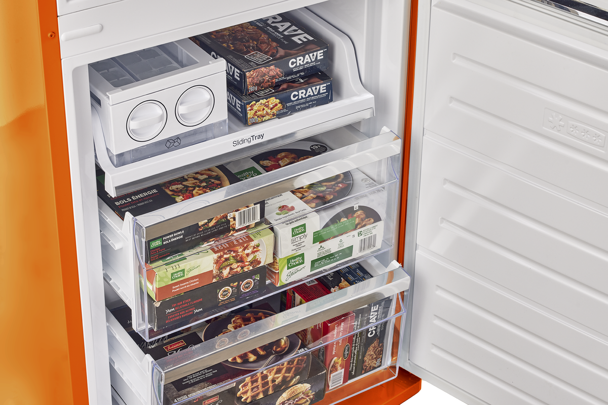 Classic Retro 12 cu. ft. Bottom Freezer Refrigerator in Creamsicle Orange