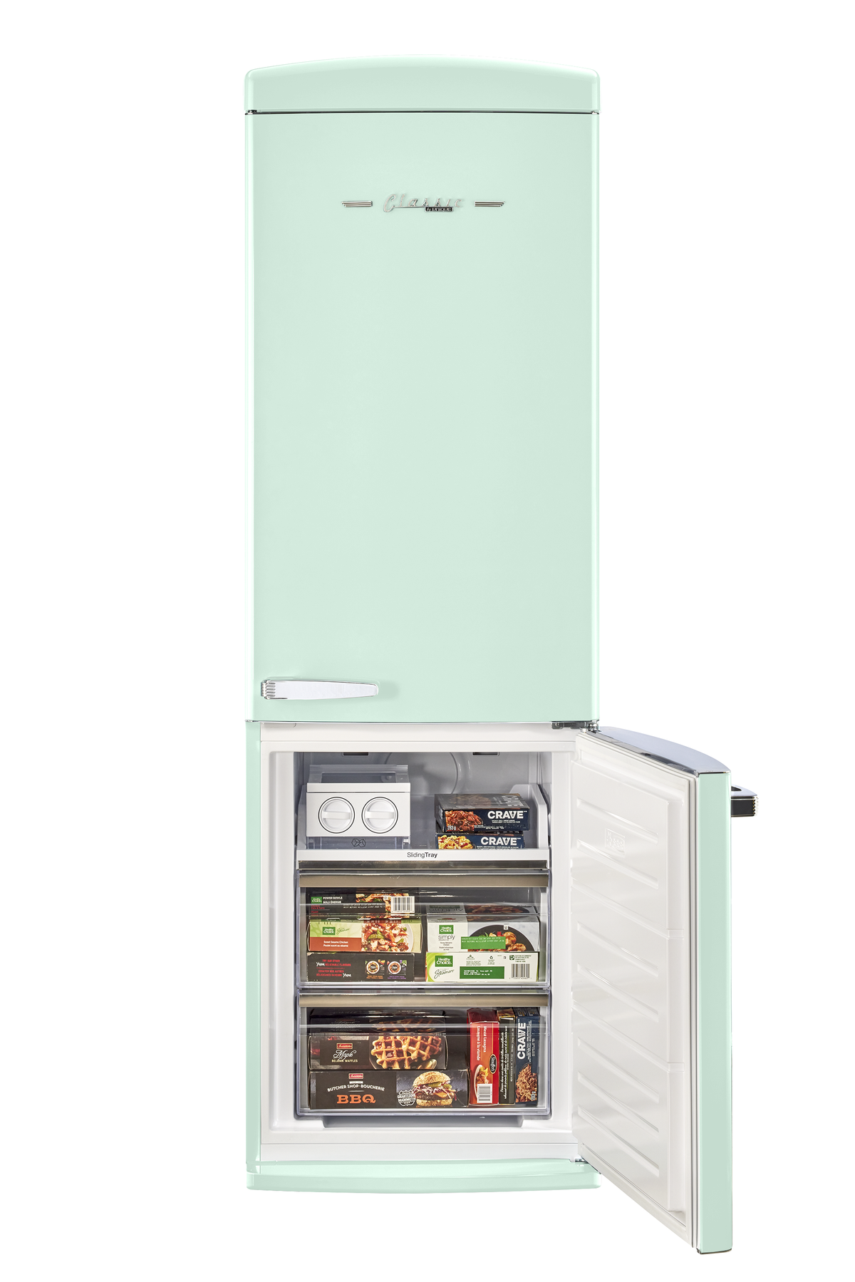 Classic Retro 12 cu. ft.  Bottom Freezer Refrigerator in Summer Mint Green