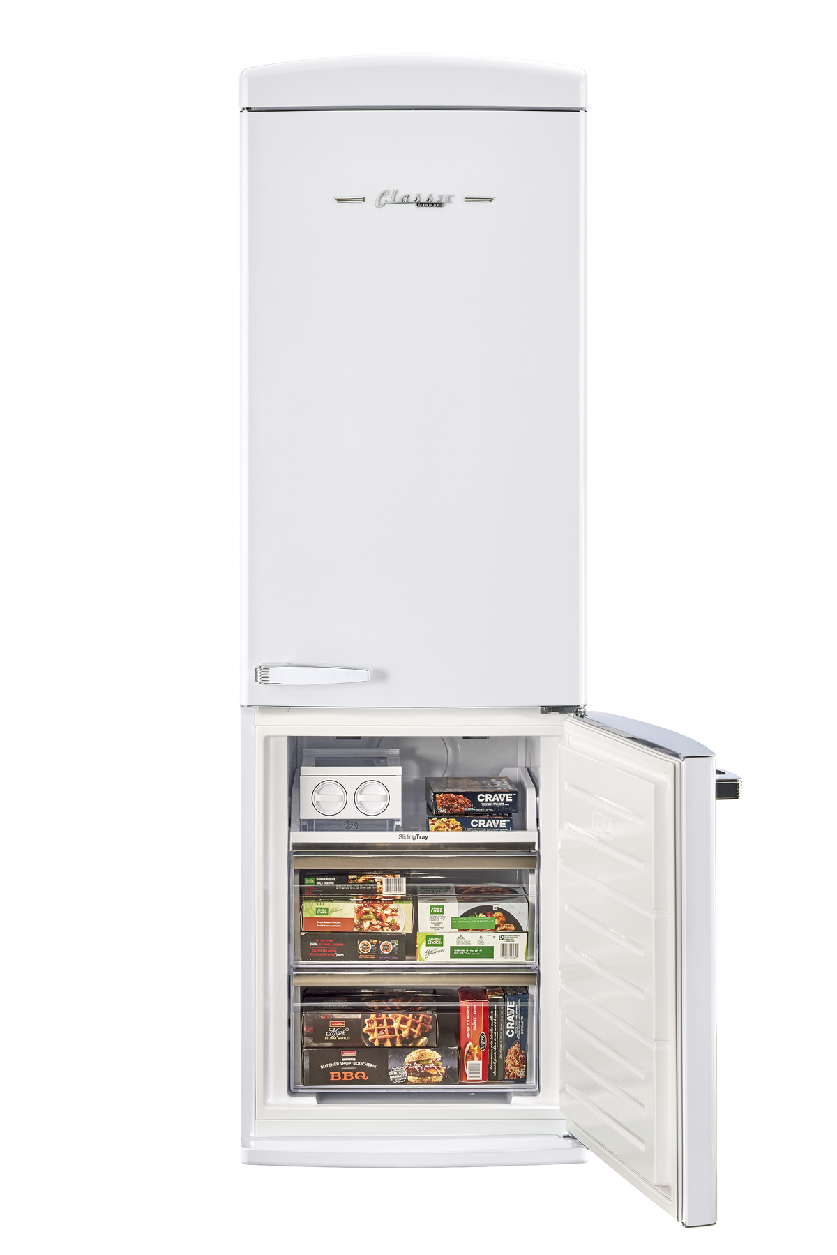 Classic Retro 12 cu.ft. Bottom Freezer Refrigerator in Marshmallow White