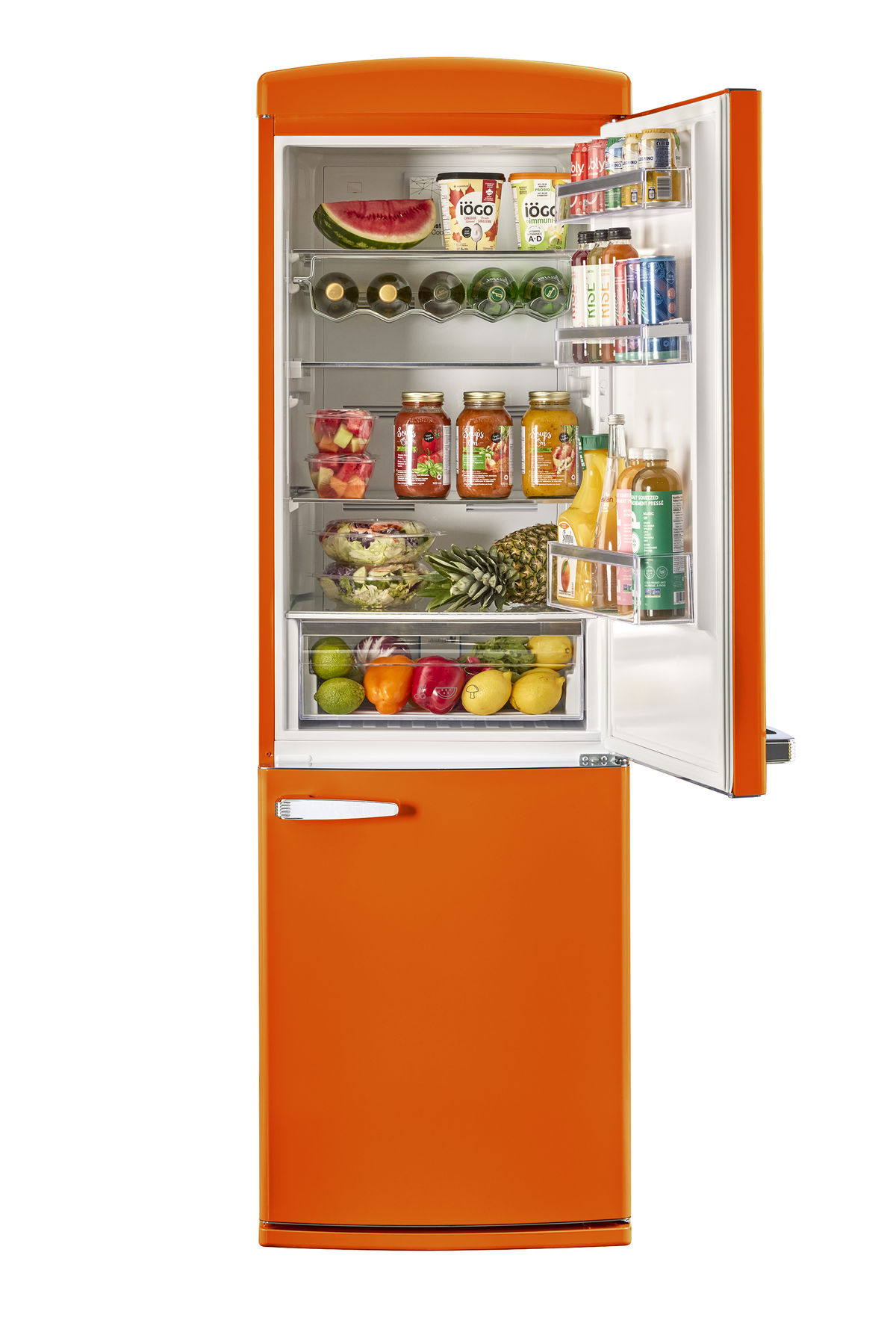 Classic Retro 12 cu. ft. Bottom Freezer Refrigerator in Creamsicle Orange
