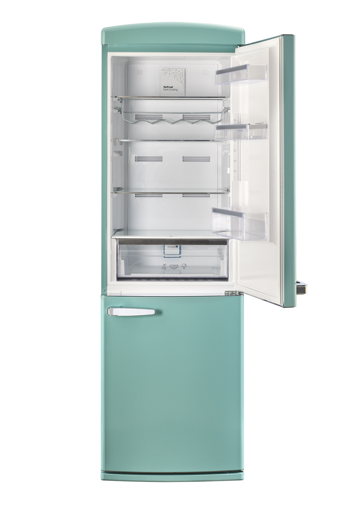 Classic Retro 12 cu.ft. Bottom Freezer Refrigerator in Ocean Mist Turquoise