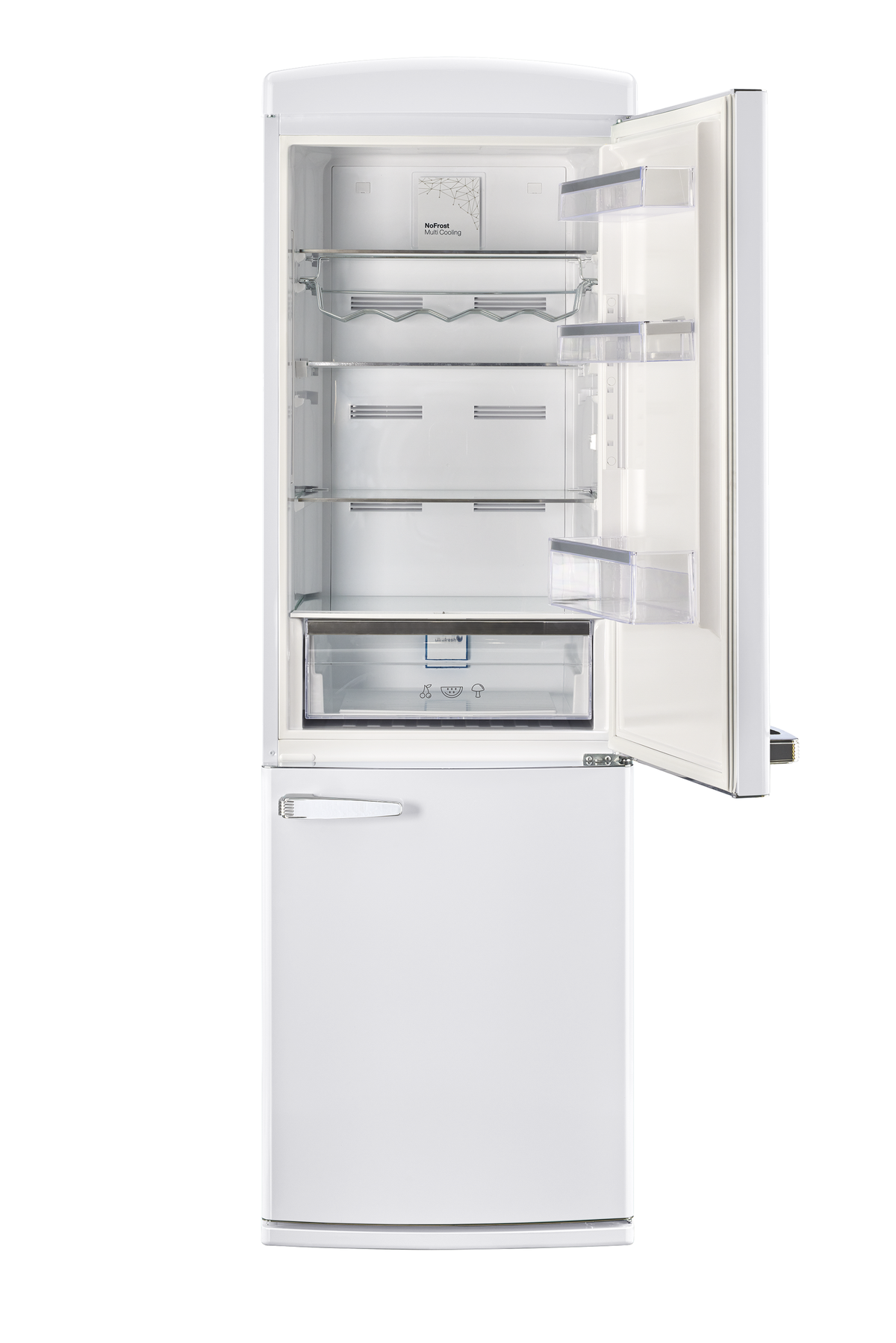Classic Retro 12 cu.ft. Bottom Freezer Refrigerator in Marshmallow White