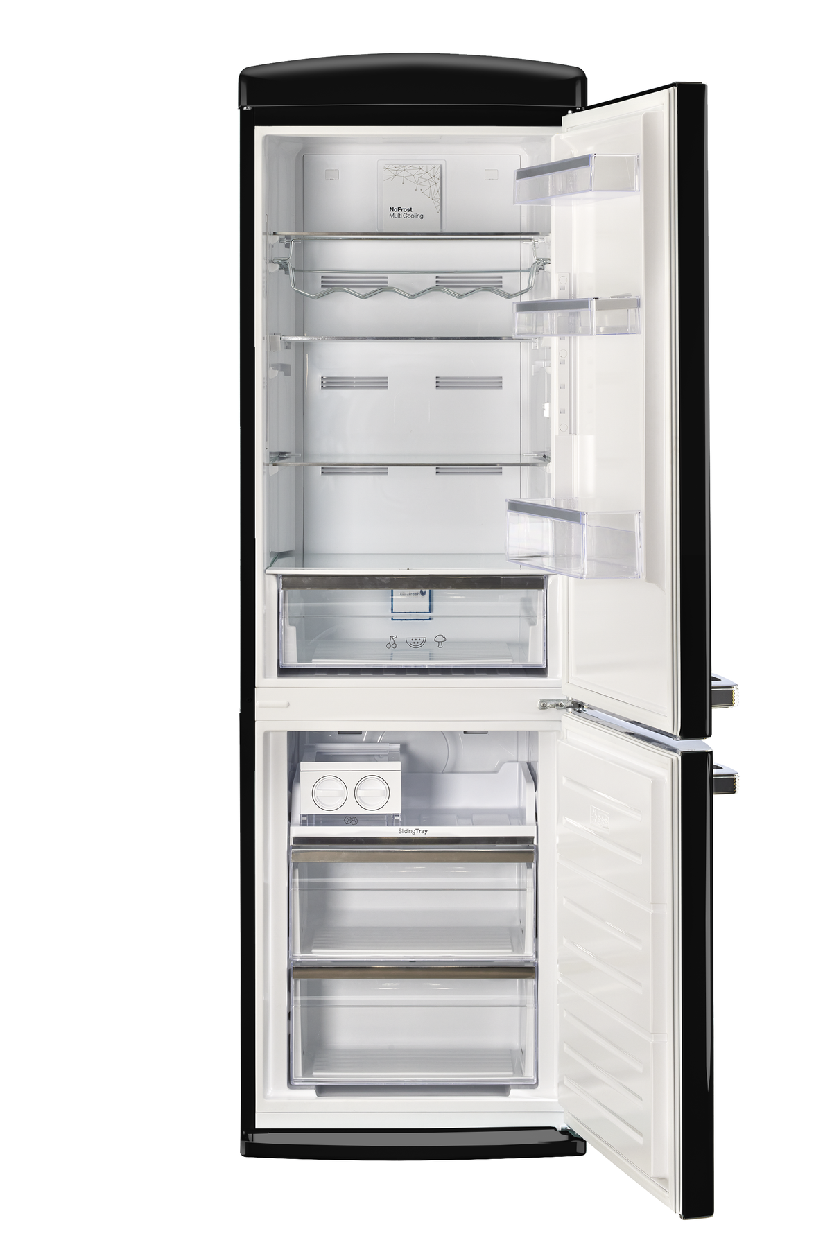 Classic Retro 12 cu. ft. Bottom Freezer Refrigerator in Midnight Black