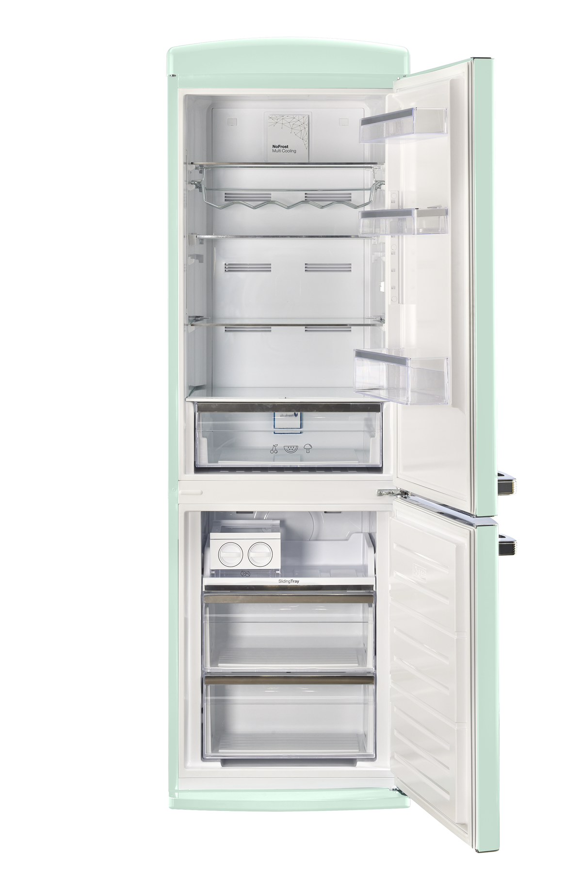 Classic Retro 12 cu. ft.  Bottom Freezer Refrigerator in Summer Mint Green