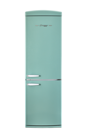 Classic Retro 23.8 in 11.7 cu. ft. Frost Free Retro Bottom Freezer Refrigerator in Turquoise, ENERGY STAR