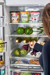 Classic Retro 36-inch 21.4 cu. ft. Frost Free French Door Counter Depth Refrigerator with Built-In Ice Maker in Marshmallow White - ENERGY STAR®