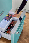 Classic Retro 30 in 17.7 cu. ft. Frost Free Retro Bottom Freezer Refrigerator in Ocean Mist Turquoise, ENERGY STAR