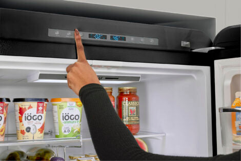 Classic Retro 30 in 17.7 cu. ft. Frost Free Retro Bottom Freezer Refrigerator in Midnight Black, ENERGY STAR