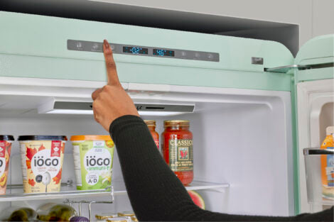 Classic Retro 30 in 17.7 cu. ft. Frost Free Retro Bottom Freezer Refrigerator in Summer Mint Green, ENERGY STAR